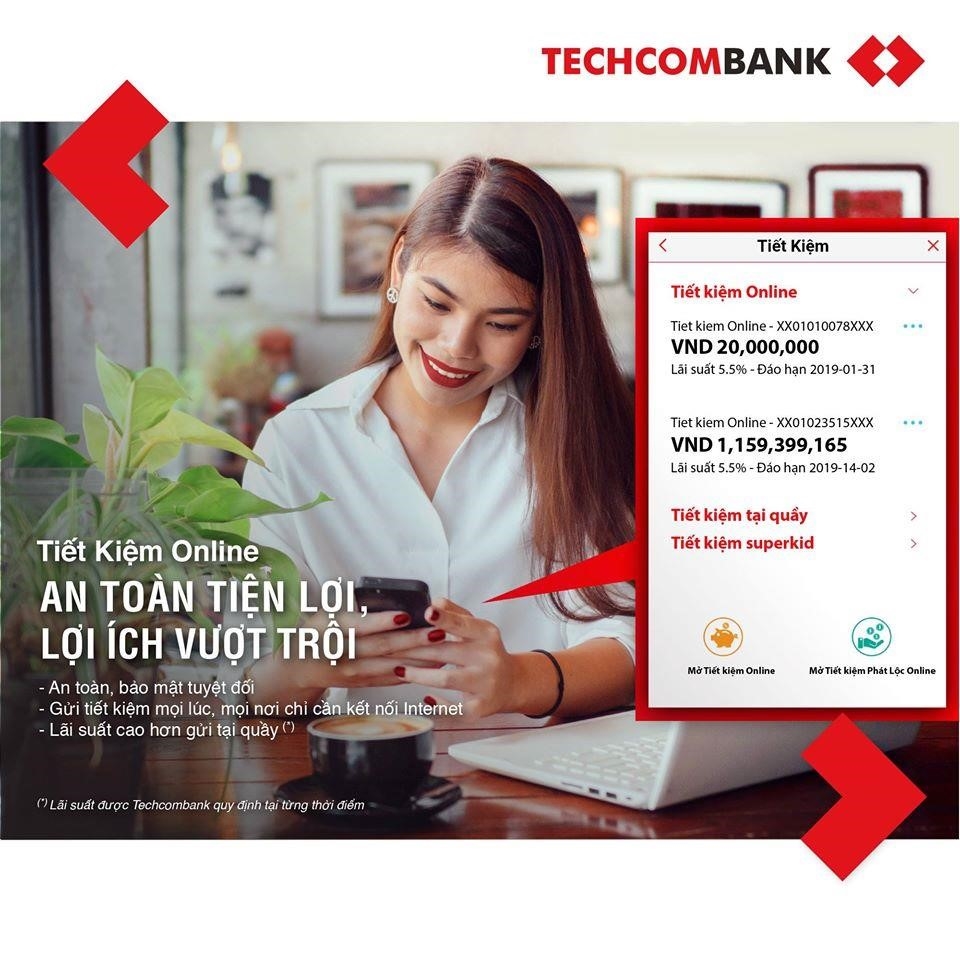 Các dịch vụ ngân hàng trực tuyến của Techcombank