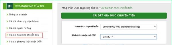 Đăng nhập vào VCB - iB@nking để sử dụng dịch vụ Ngân hàng trực tuyến của Vietcombank.