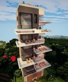 Xây dựng nhà hiện đại (nhà số 17) ở Mini World.