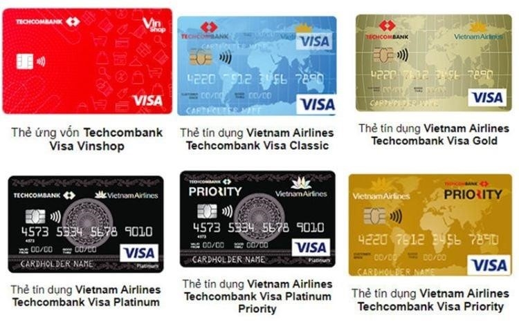 Các loại thẻ tín dụng của Techcombank có cùng thương hiệu.