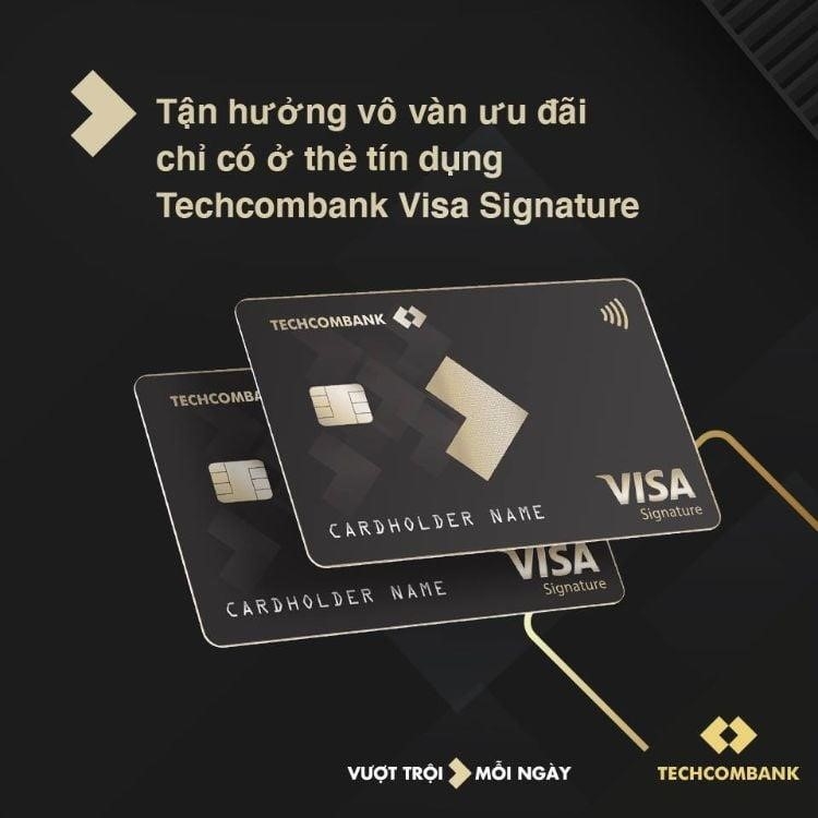 Thẻ tín dụng Techcombank Visa Signature là một trong những loại thẻ cao cấp của ngân hàng Techcombank, được thiết kế đặc biệt để đáp ứng nhu cầu và tiện ích cao cấp của khách hàng. Thẻ này mang lại nhiều lợi ích và ưu đãi đặc biệt như chính sách tích điểm hấp dẫn, quyền truy cập vào các phòng chờ sân bay cao cấp, bảo hiểm du lịch toàn cầu và nhiều tiện ích khác.