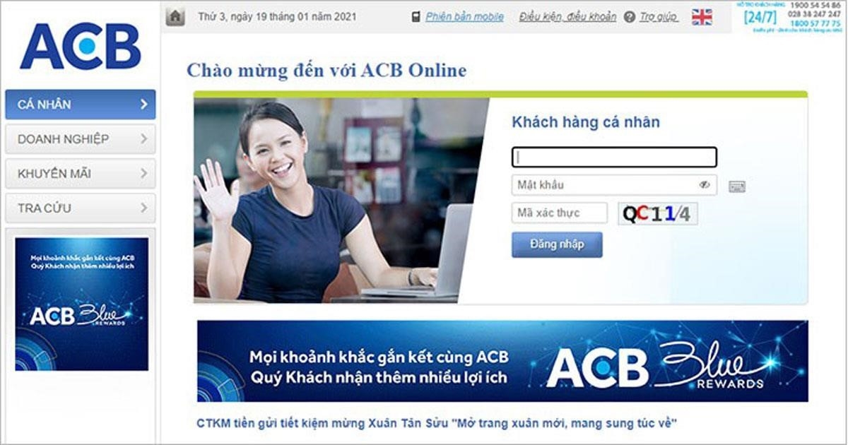 Tìm kiếm thông tin số tài khoản ngân hàng ACB qua ACB-iBanking.