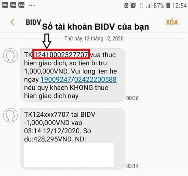 Tra cứu số tài khoản ACB qua tin nhắn SMS.