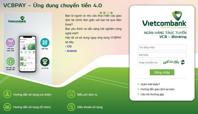Vietcombank E-Banking là một dịch vụ ngân hàng trực tuyến của Ngân hàng TMCP Ngoại thương Việt Nam (Vietcombank), cho phép khách hàng thực hiện các giao dịch ngân hàng trực tuyến như kiểm tra số dư, chuyển tiền, thanh toán hóa đơn và nhiều dịch vụ khác qua mạng internet.